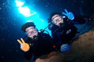 ４月３日ユキちゃんとタッちゃんの青の洞窟体験ダイビング