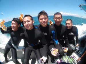 8月6日ユタカさん、ケイタさん、ダブルユウキさん、イッセイさんのがっちり沖縄ダイビング