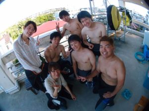 8月8日ユウキさん、モエコさん、タツヤさん、マユさん、コウヘイさん、コウスケさん、リョウスケさんの青の洞窟体験ダイビング