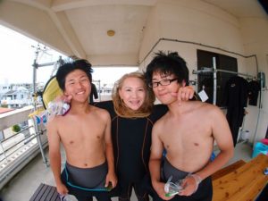 8月23日ノブタ様ご家族の初めての体験ダイビング