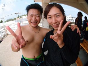 9月15日ナオトさんとミカさんの沖縄クマノミダイビング