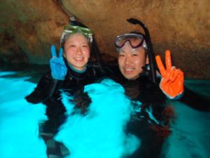 青の洞窟体験ダイビング　青の洞窟シュノーケル　2014年9月25日のお客様