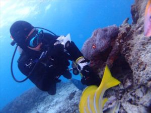 2015年1月28日のお客様　珊瑚礁シュノーケル　クマノミ体験ダイビング　ファンダイビング