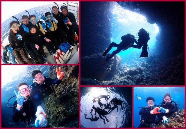 2015年2月14日のお客様　青の洞窟体験ダイビング　青の洞窟シュノーケル