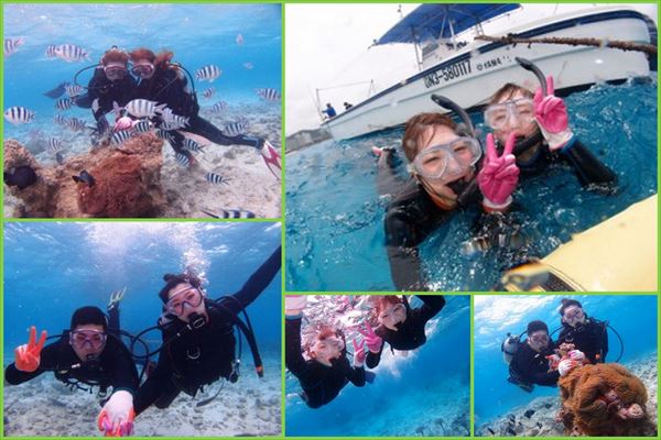 2015年4月21日のお客様　珊瑚礁シュノーケル　クマノミ体験ダイビング