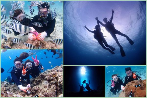 2015年4月25日のお客様　青の洞窟体験ダイビング　沖縄珊瑚礁ダイビング