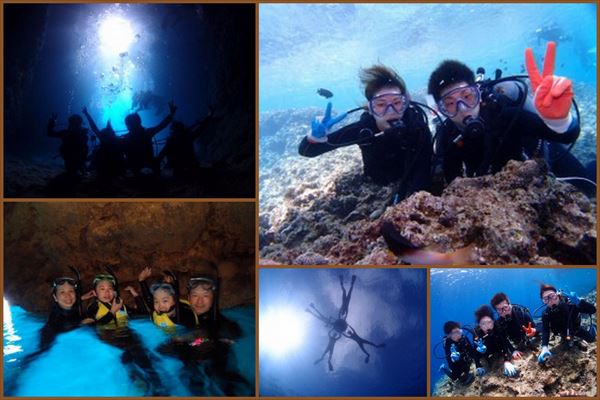 2015年4月3日のお客様　青の洞窟体験ダイビング　青の洞窟シュノーケル