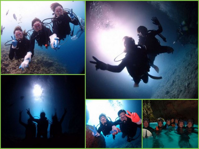 2015年5月25日のお客様　青の洞窟体験ダイビング　青の洞窟シュノーケル