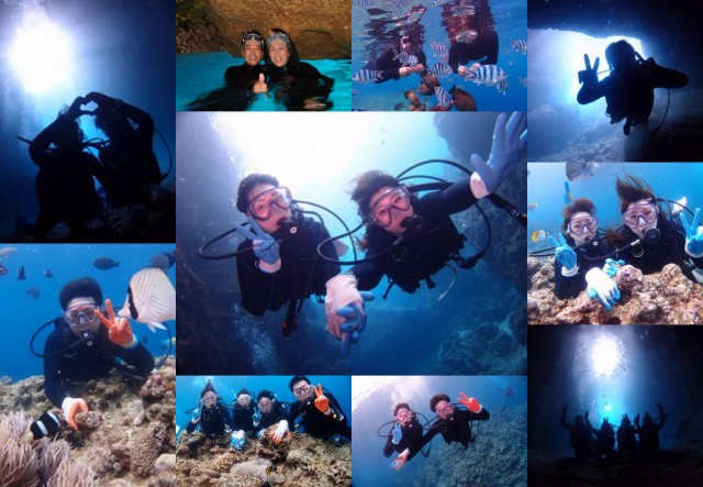 2015年6月1日のお客様　青の洞窟体験ダイビング　青の洞窟シュノーケル